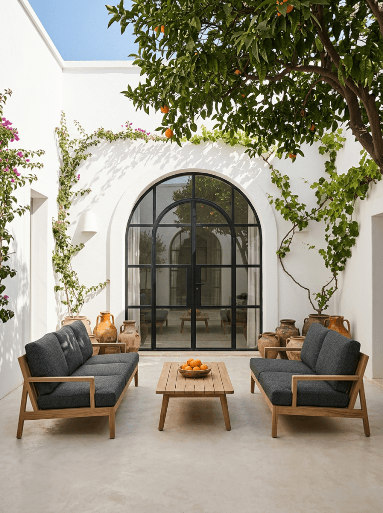 Quebec Outdoor Sofa and coffee table