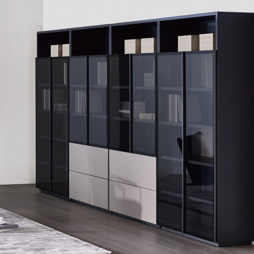 Cabinet,CONTENT-04,Natural Oak+Grey Alu Glass Door