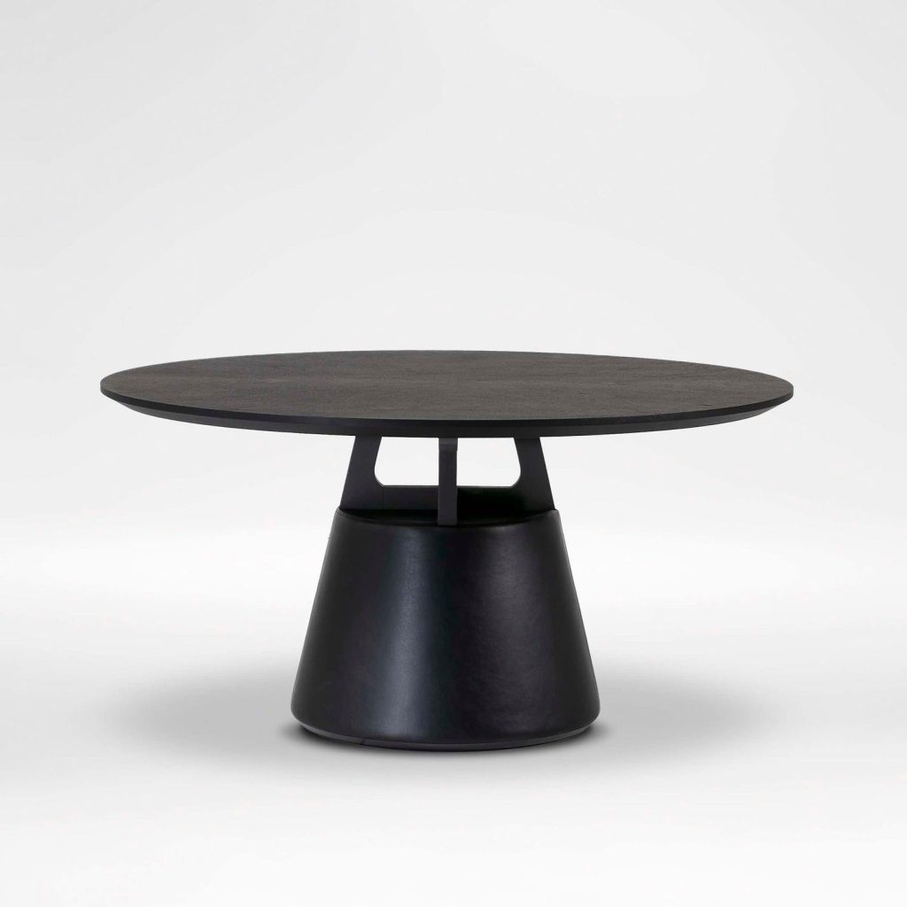 Dining Table,UNITY-03,MIDNIGHT Base,Carrara Marble+Grey Oak