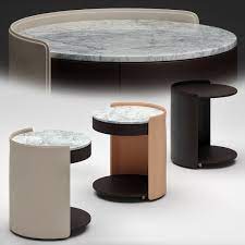Side Table,HARMON-02,Carrara Marble+Black Walnut+TAUPE